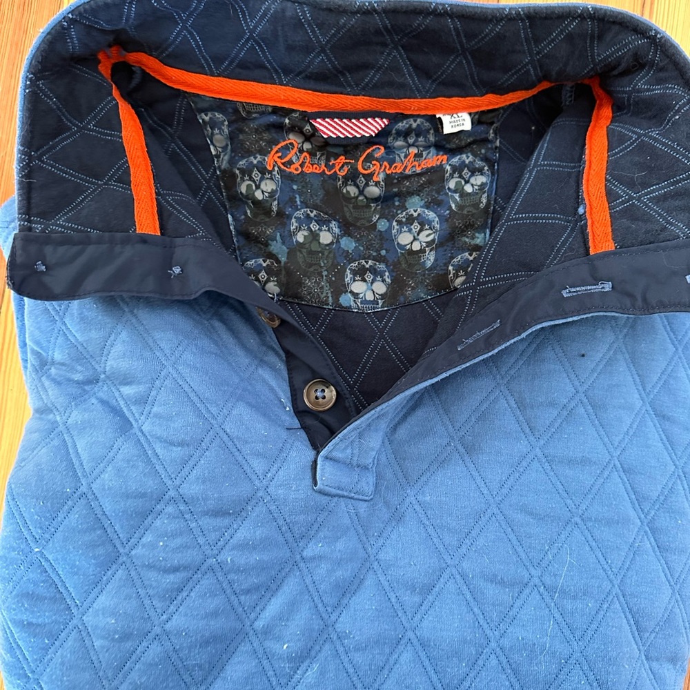 Robert Graham Blue Quilted Casual Shirt